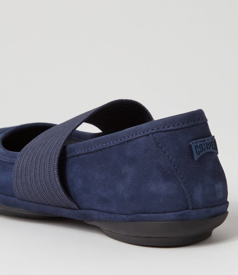 Right Nina Navy Blue Nubuck Slides