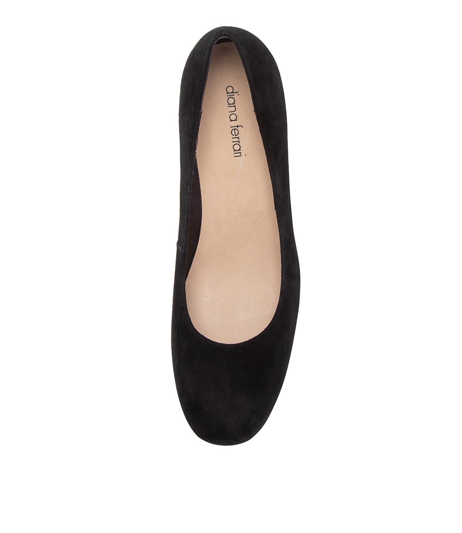 Lespie Black Suede Wedge Heels