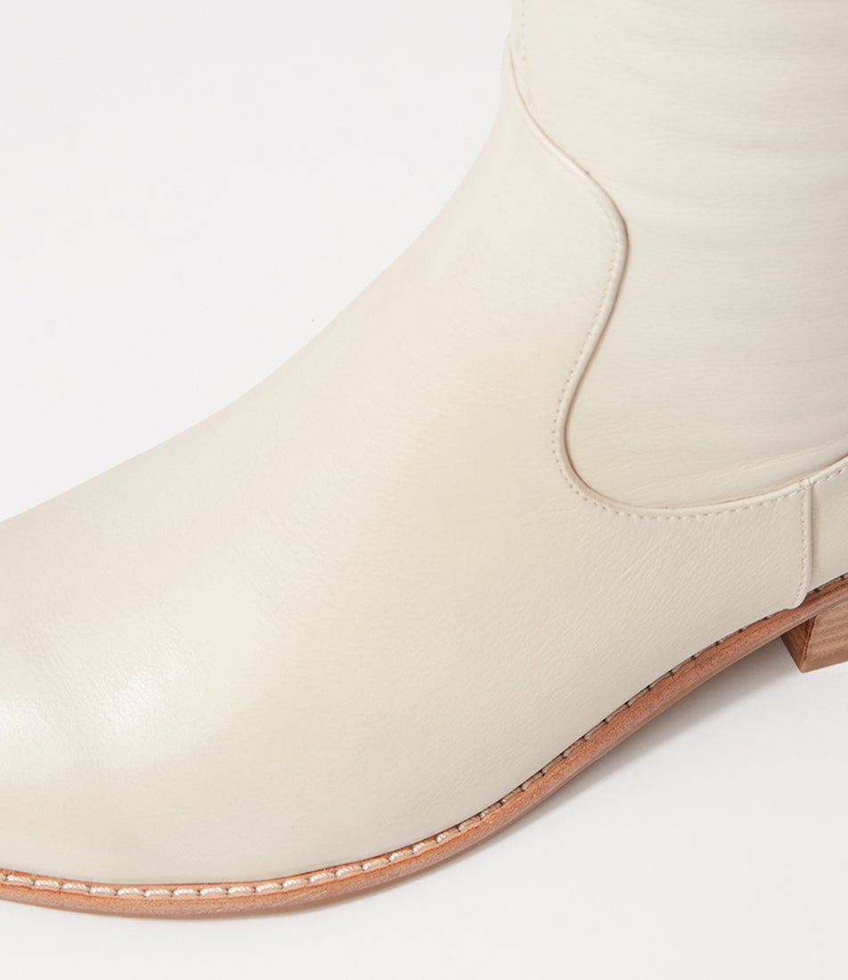 Giddy Oatmilk Leather Knee High Boots