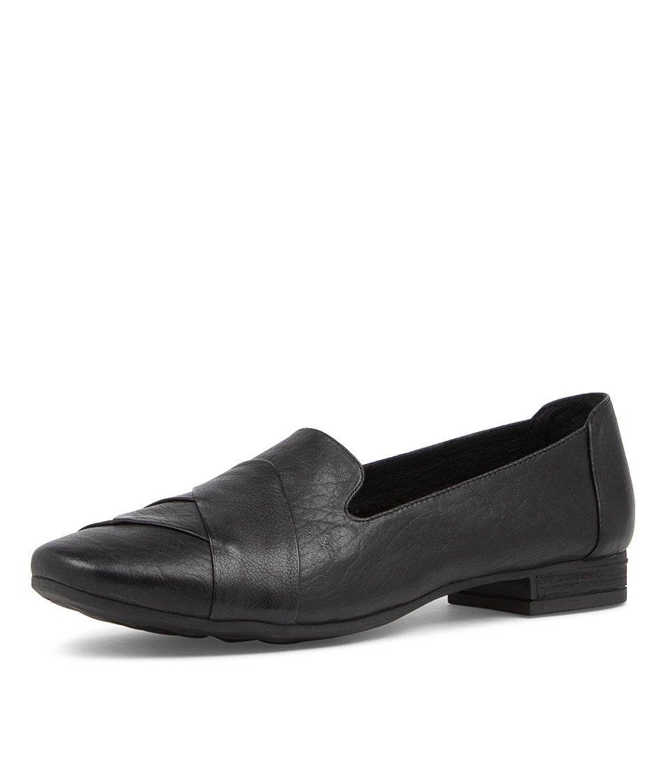 Tilony Black Leather Loafers