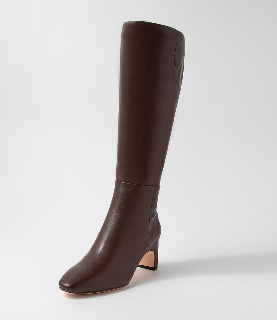 Swan Choc Leather Knee High Boots