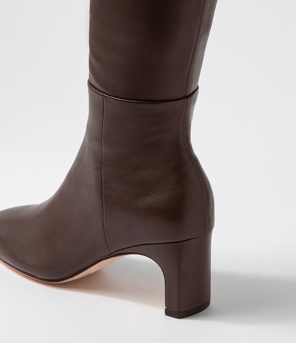 Swan Choc Leather Knee High Boots
