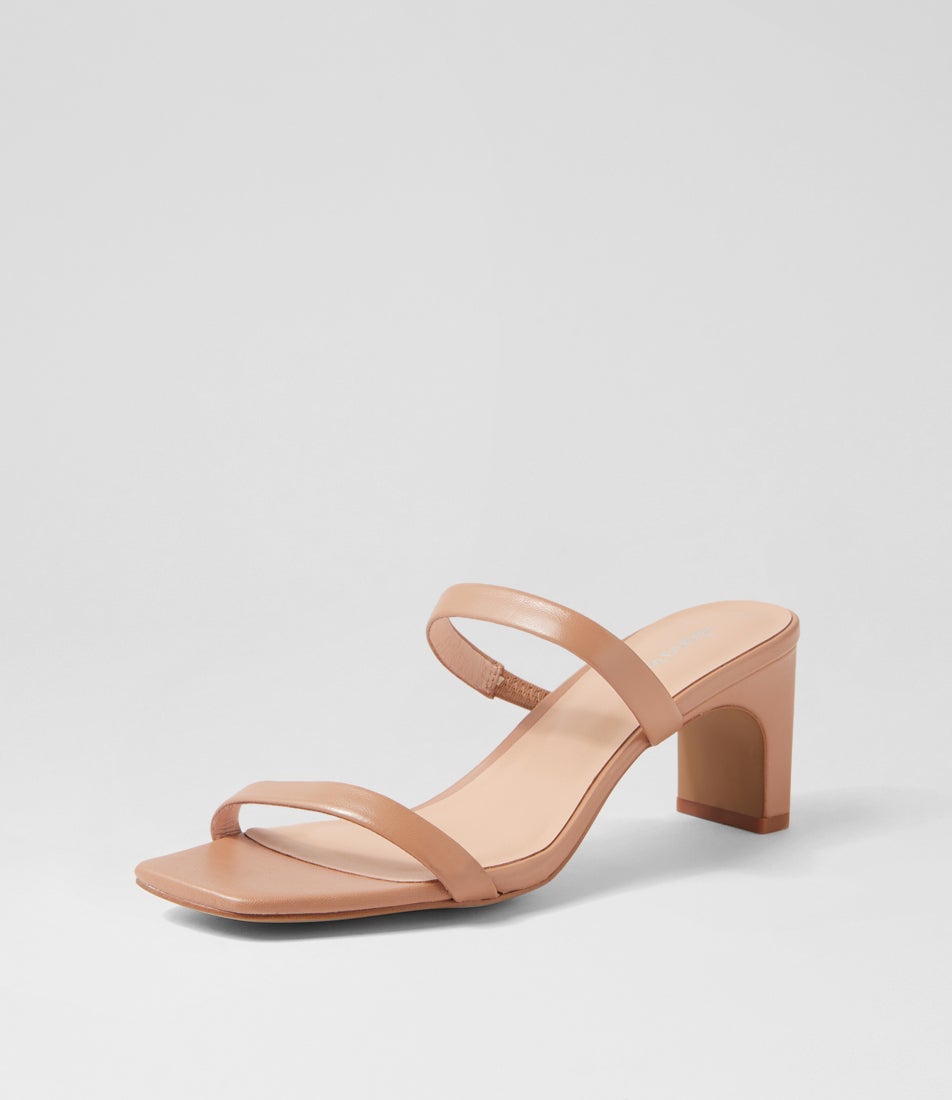 Haili Dark Nude Leather Sandals