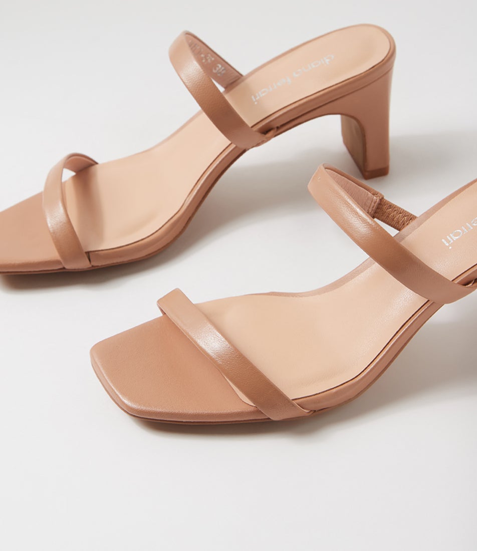 Haili Dark Nude Leather Sandals