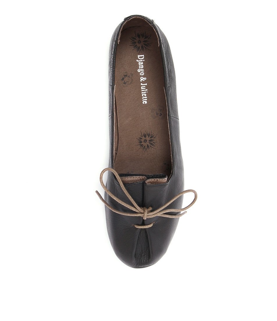 Ballad Black Leather Ballet Flats