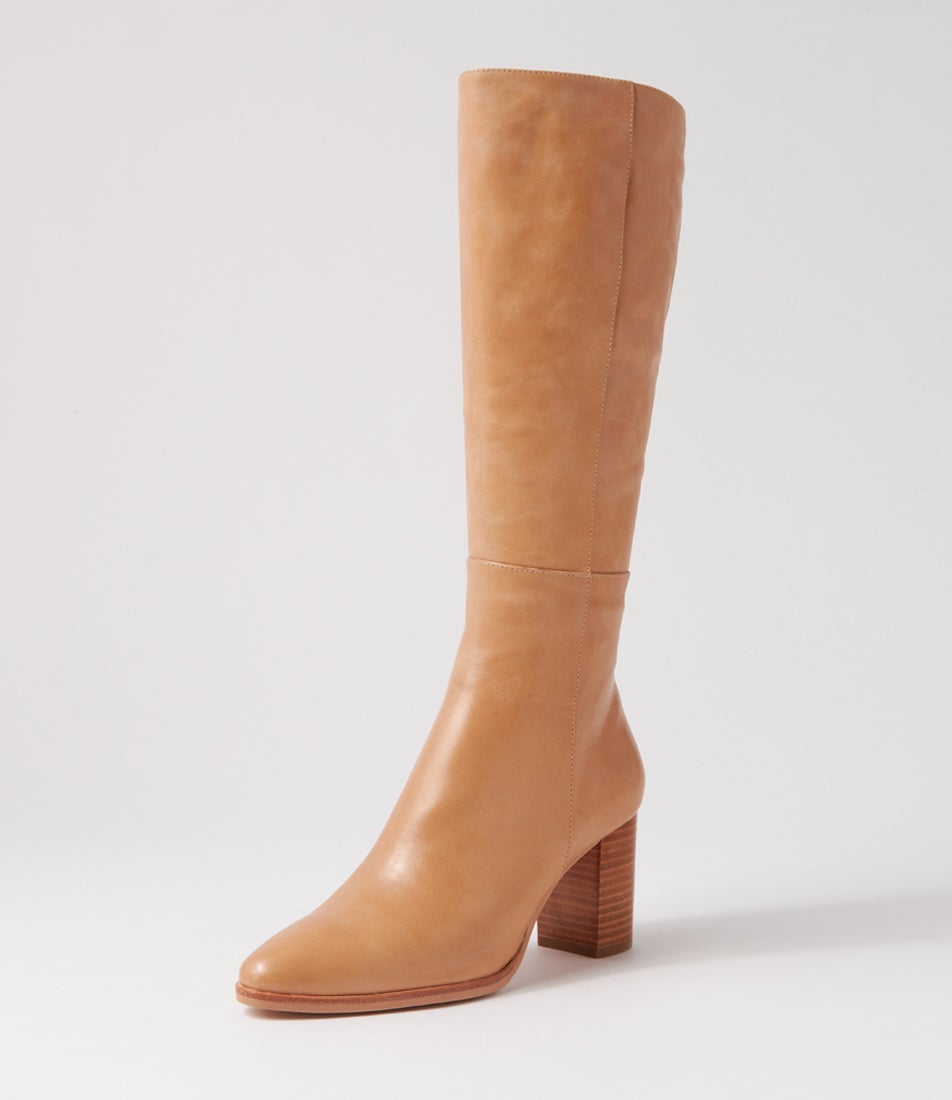 Allouta Cappuccino Leather Knee High Boots