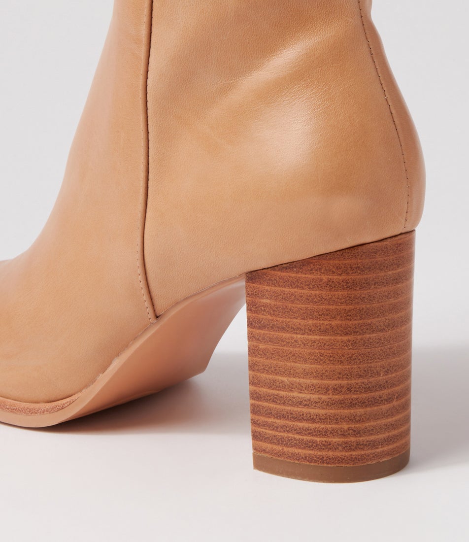 Allouta Cappuccino Leather Knee High Boots