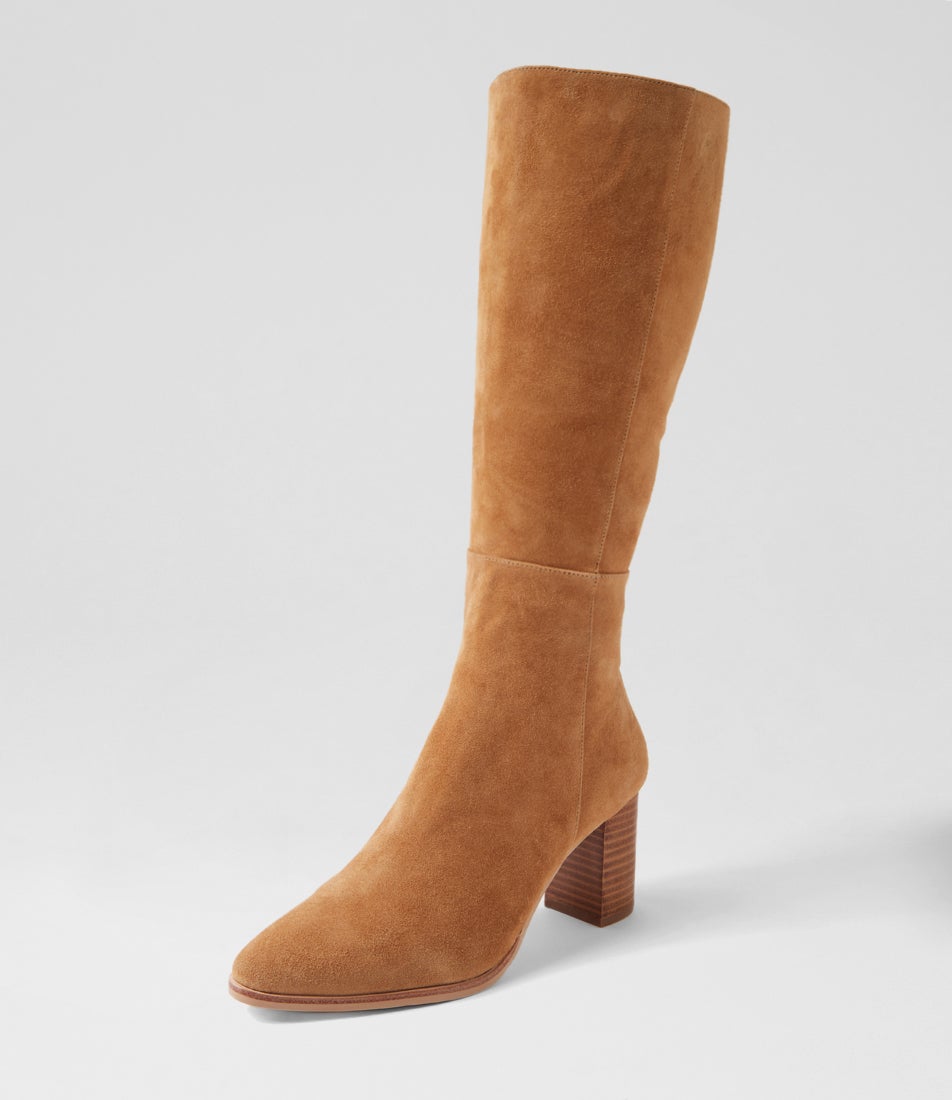 Allouta Sand Suede Knee High Boots
