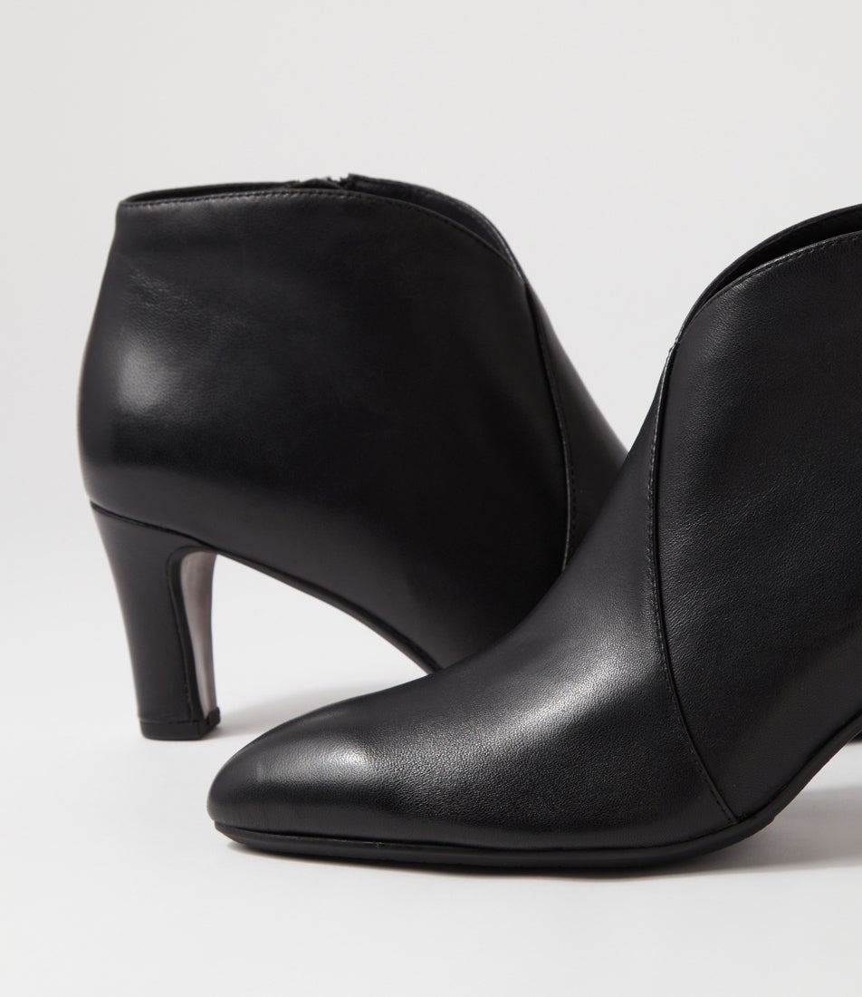 Templess Black Leather Ankle Boots