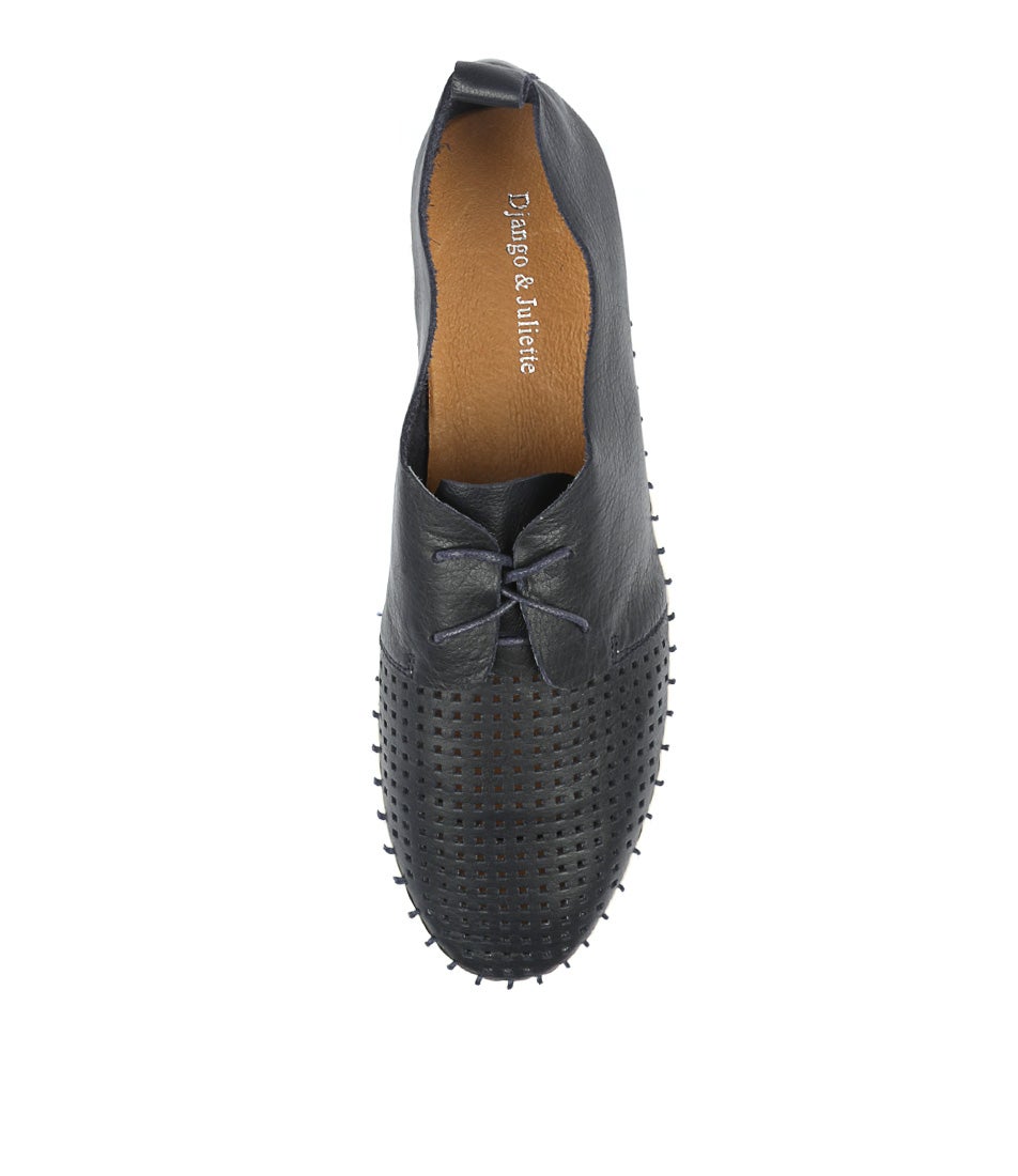 Huston Navy Leather Sneakers