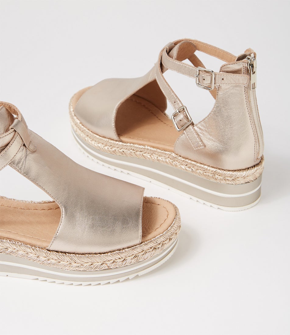 Alexys Platino Rope Leather Espadrilles