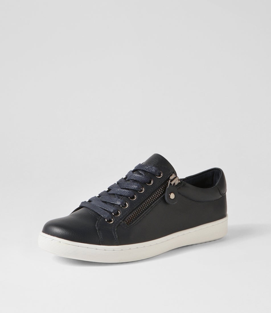 Donat Navy Leather Sneakers