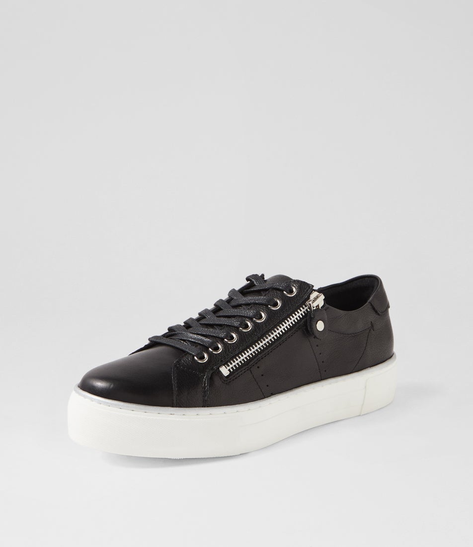Froggy Black White Sole Leather Sneakers