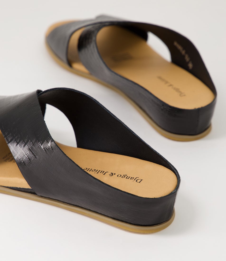 Harli Black Squares Metallic Leather Sandals