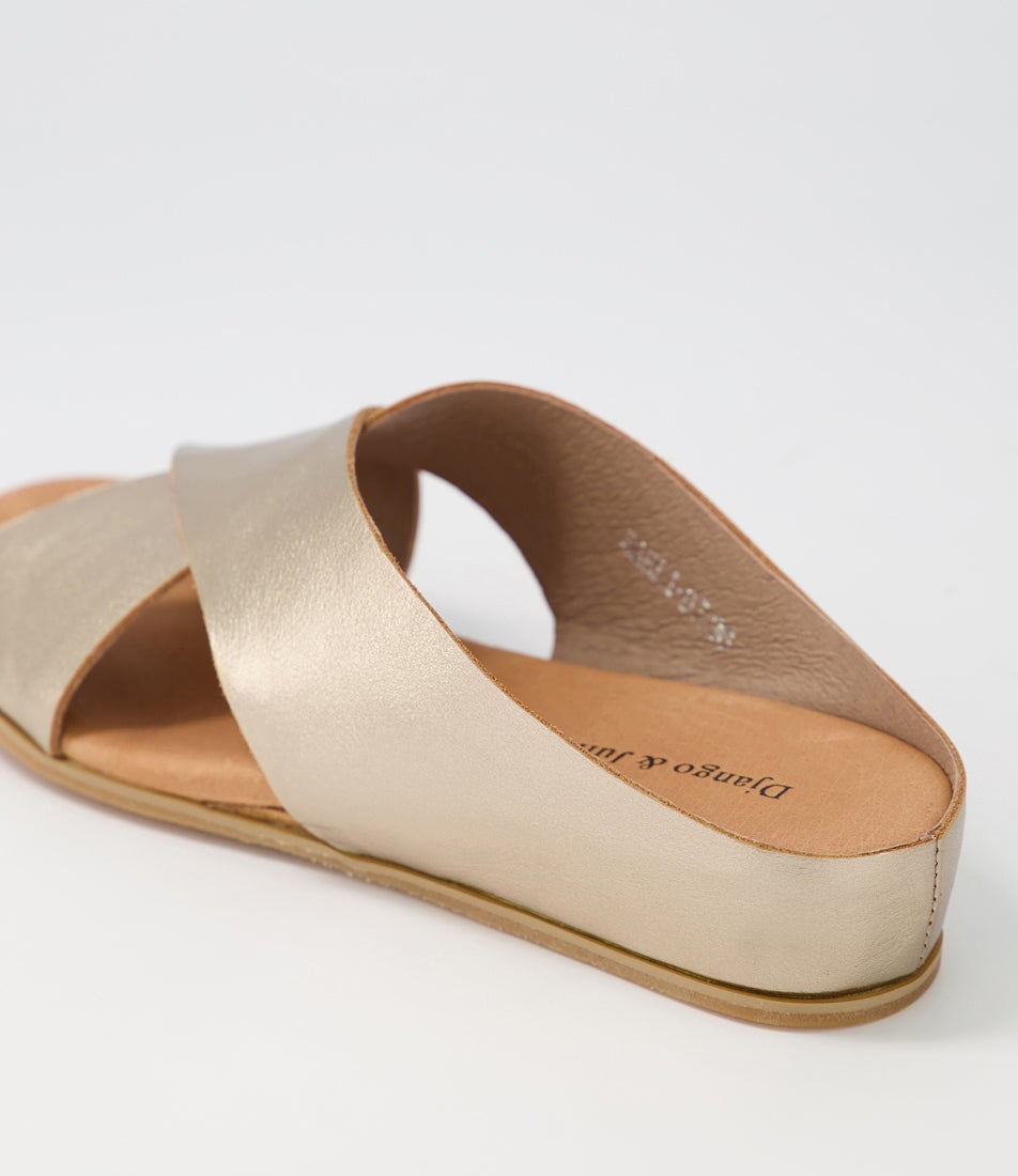 Harli Champagne Leather Slides