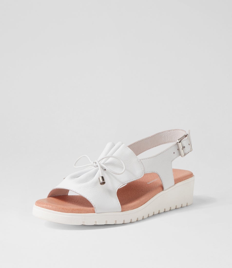Malika White Leather Sandals