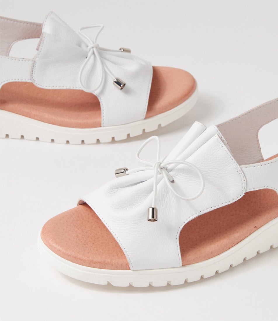 Malika White Leather Sandals