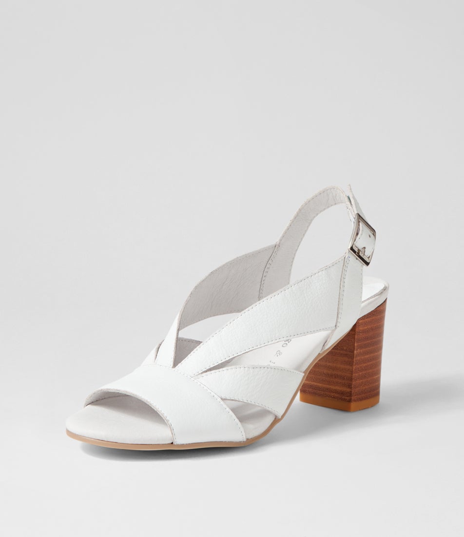 Simmie White Leather Sandals