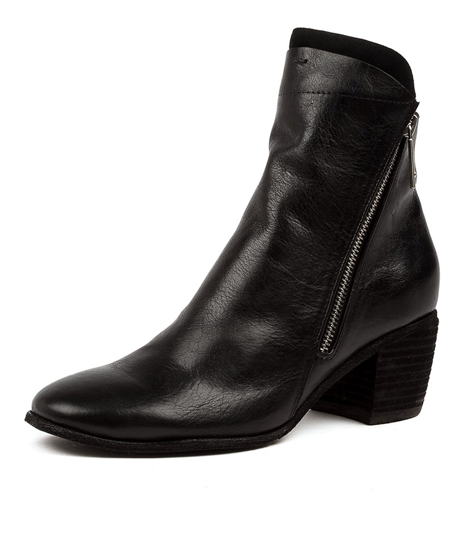 Helda Black Leather-Suede