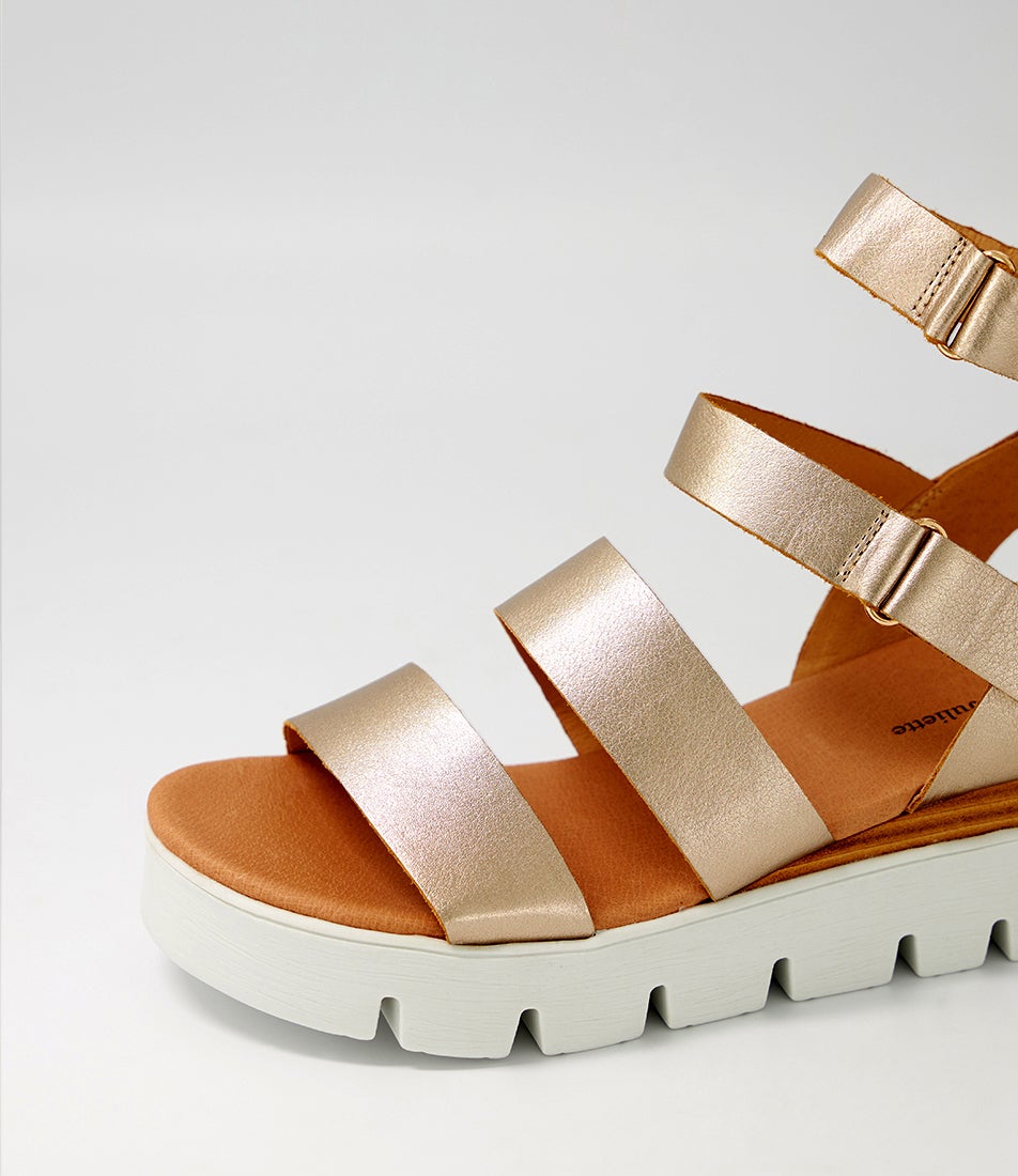 Rhean Champagne Leather Sandals