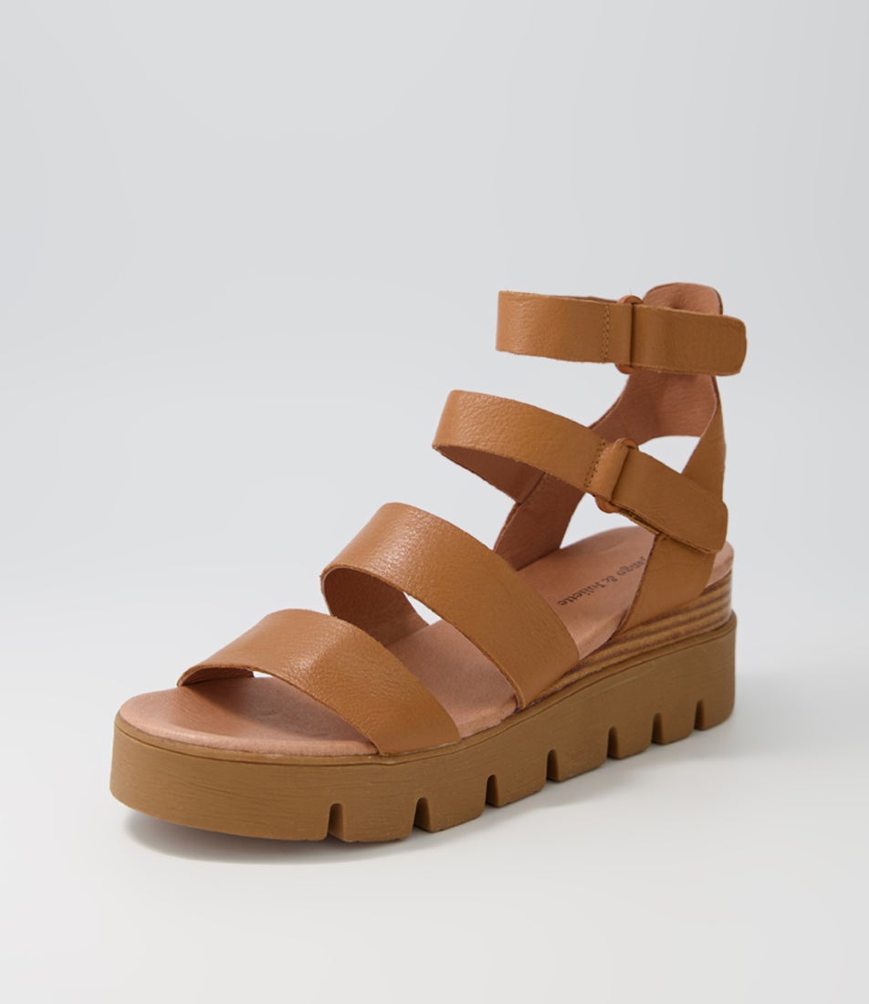 Rhean Dark Tan Leather Sandals