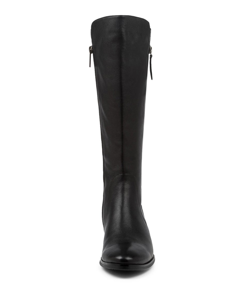 Tierney Black Leather Knee High Boots