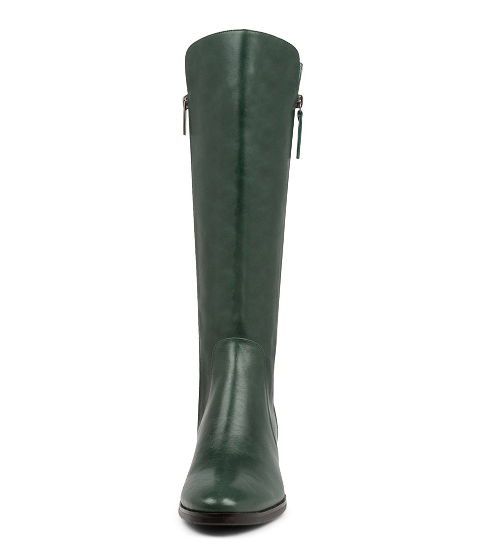 Tierney Dark Emerald Leather Knee High Boots