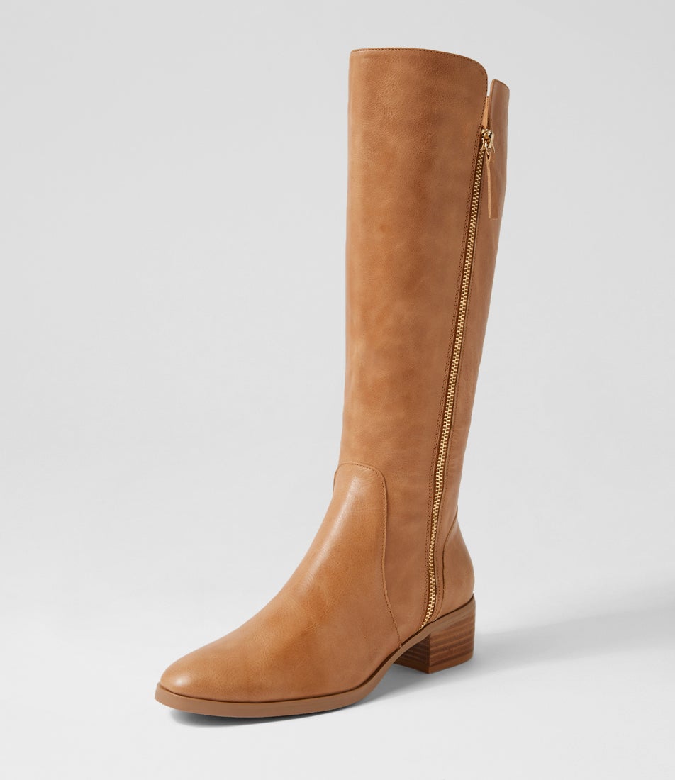 Tierney Tan Leather Knee High Boots