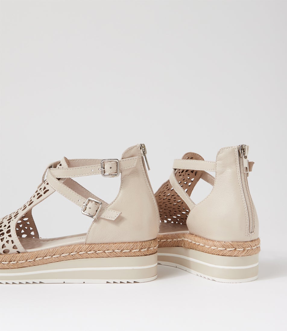 Accra Almond Leather Espadrilles