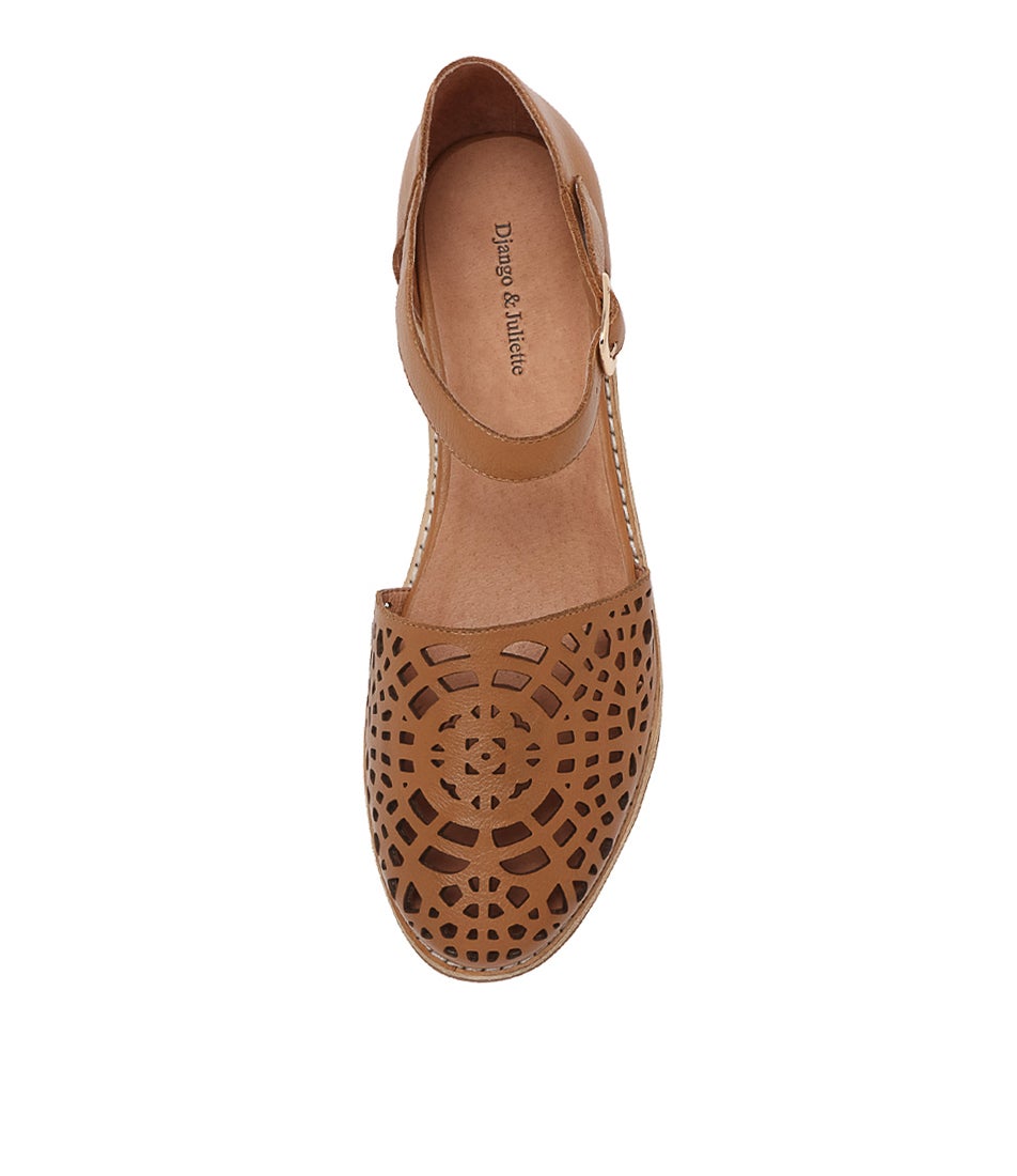 Averate Tan Leather Flat Shoes