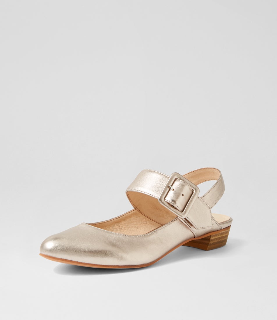 Eartha Platino Leather Flat Shoes