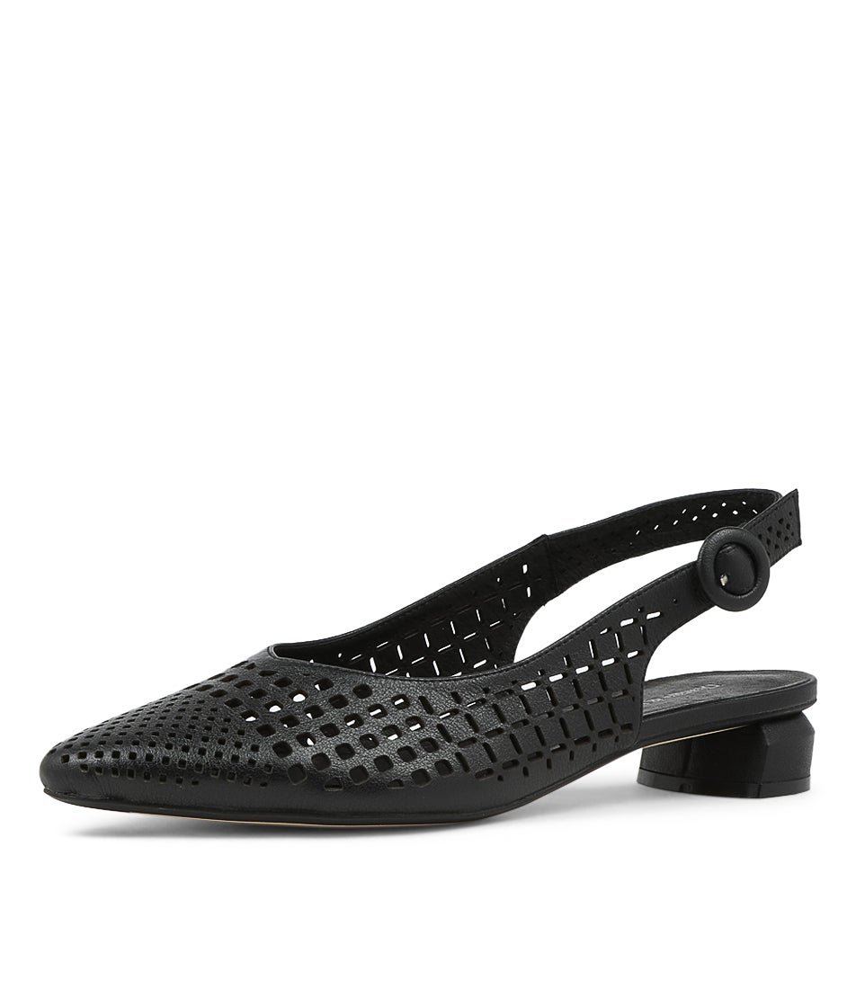 Fabbi Black Leather Flat Shoes