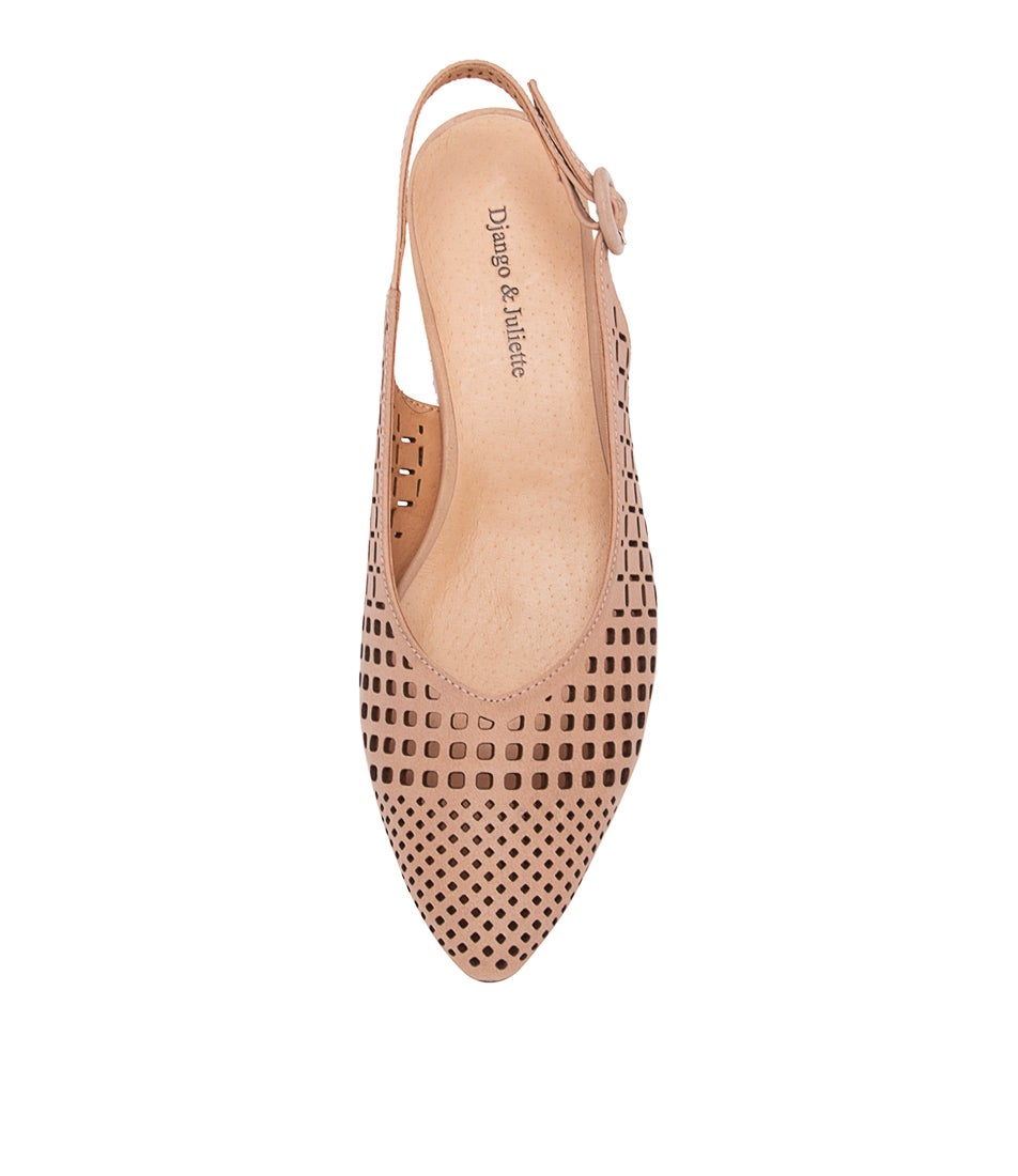 Fabbi Nude Leather Flat Shoes