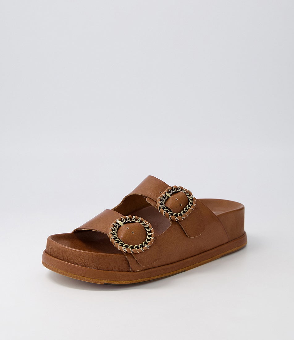Gabbath Toffee Leather Slides