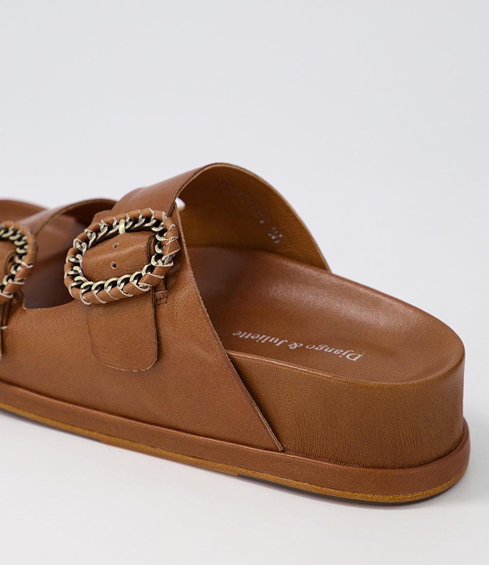 Gabbath Toffee Leather Slides