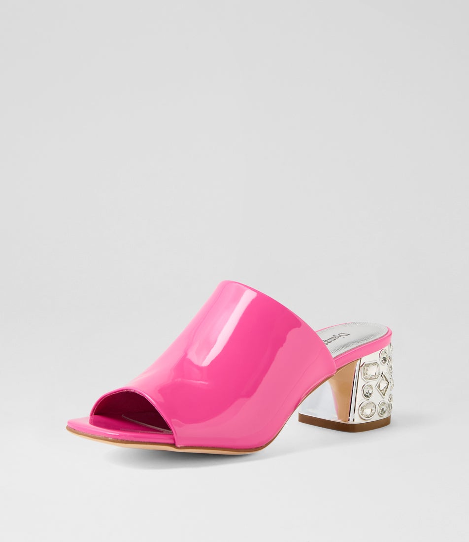 Pansie Fuchsia Patent Leather Mules