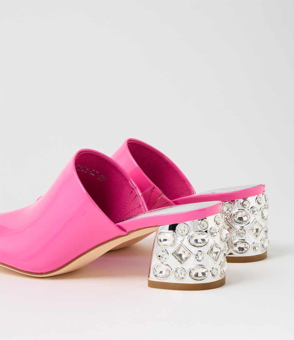 Pansie Fuchsia Patent Leather Mules