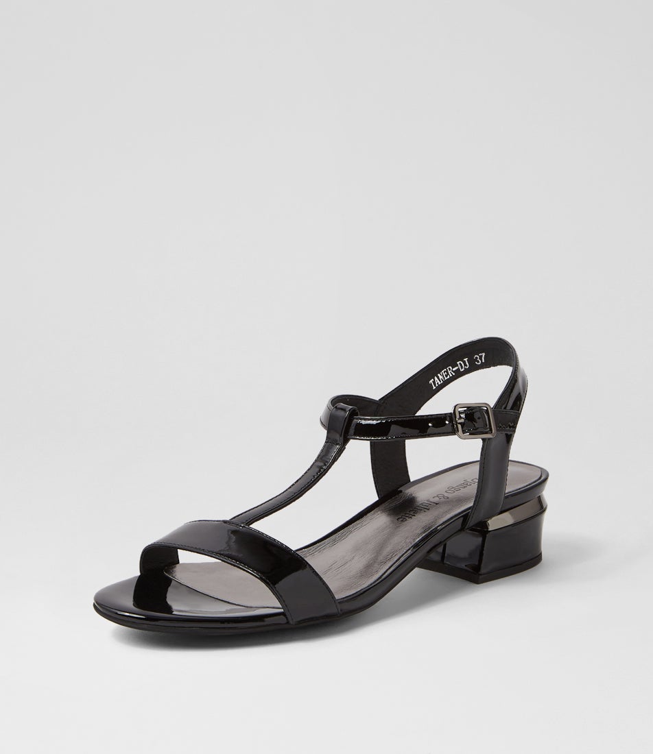 Taner Black Patent Leather Sandals Taner Black Patent Leather Sandals