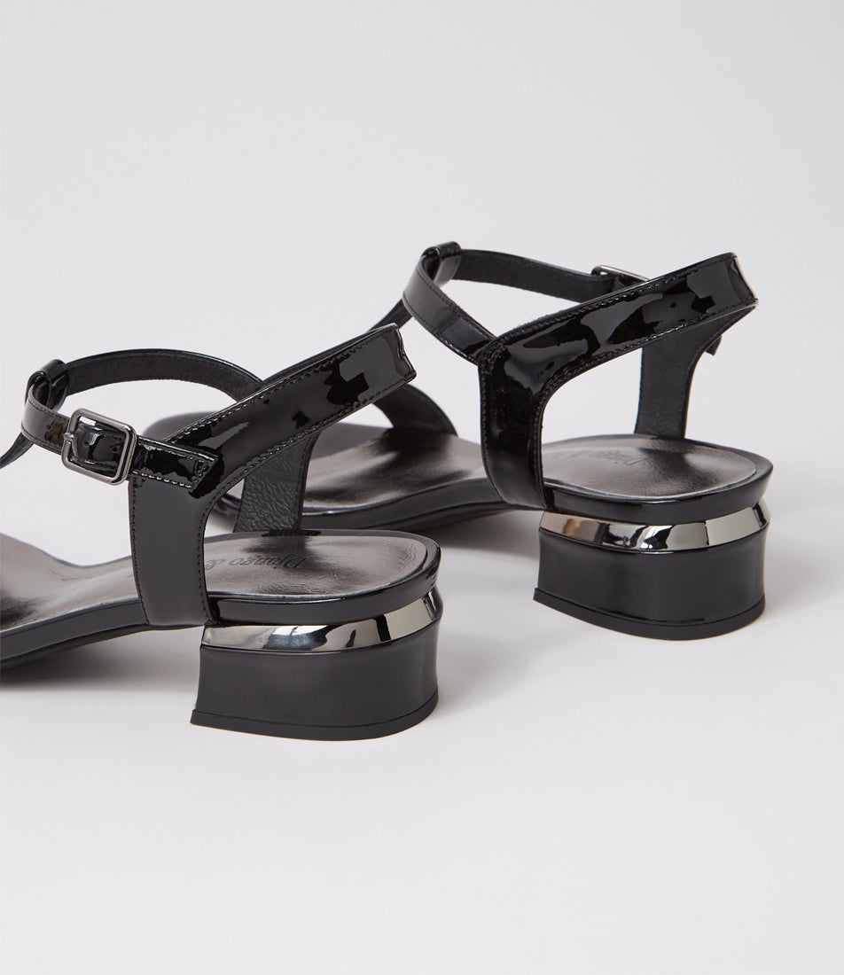 Taner Black Patent Leather Sandals Taner Black Patent Leather Sandals