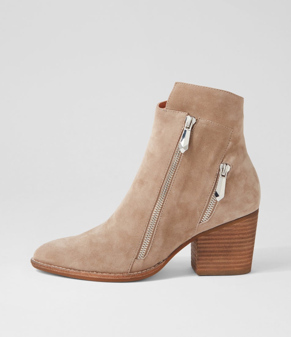 Klues Taupe Suede Ankle Boots