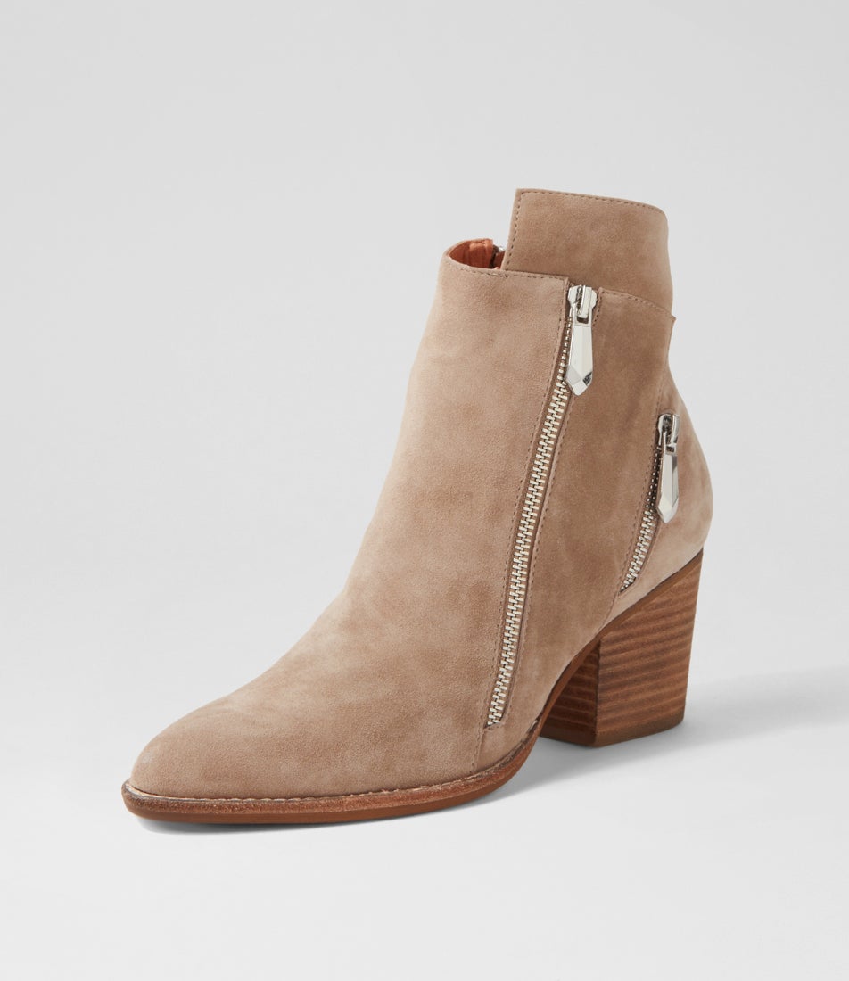 Klues Taupe Suede Ankle Boots