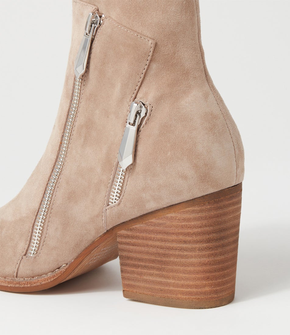 Klues Taupe Suede Ankle Boots