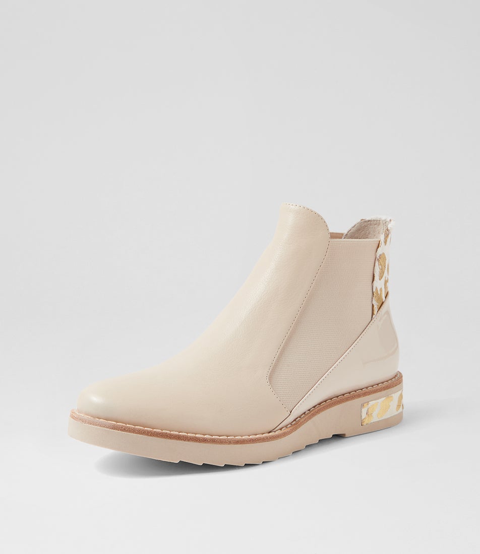 Rejin Vanilla Leopard Leather Multi Chelsea Boots