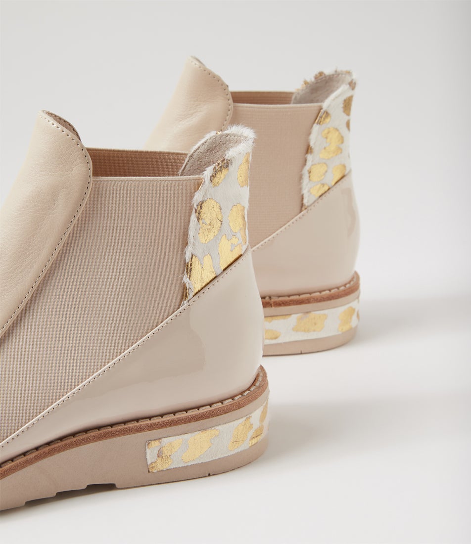 Rejin Vanilla Leopard Leather Multi Chelsea Boots