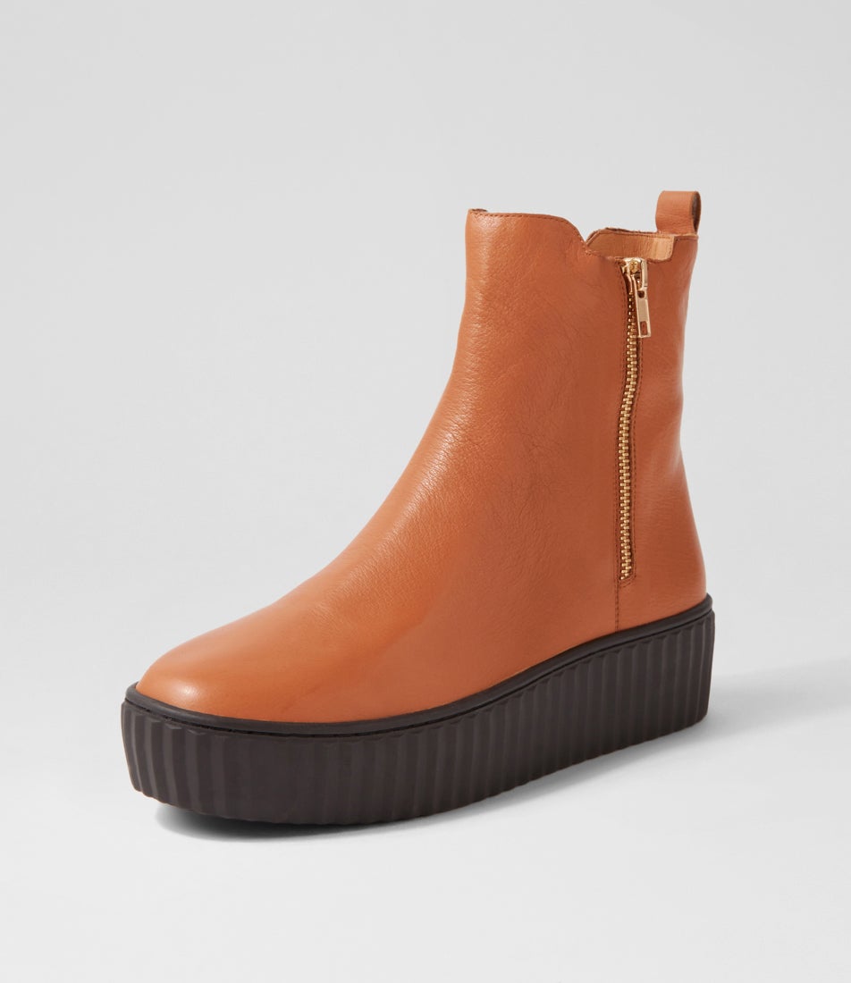 Ufast Scotch Choc Leather Ankle Boots