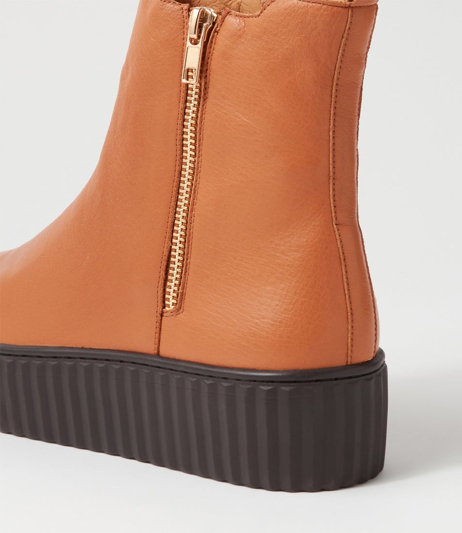 Ufast Scotch Choc Leather Ankle Boots