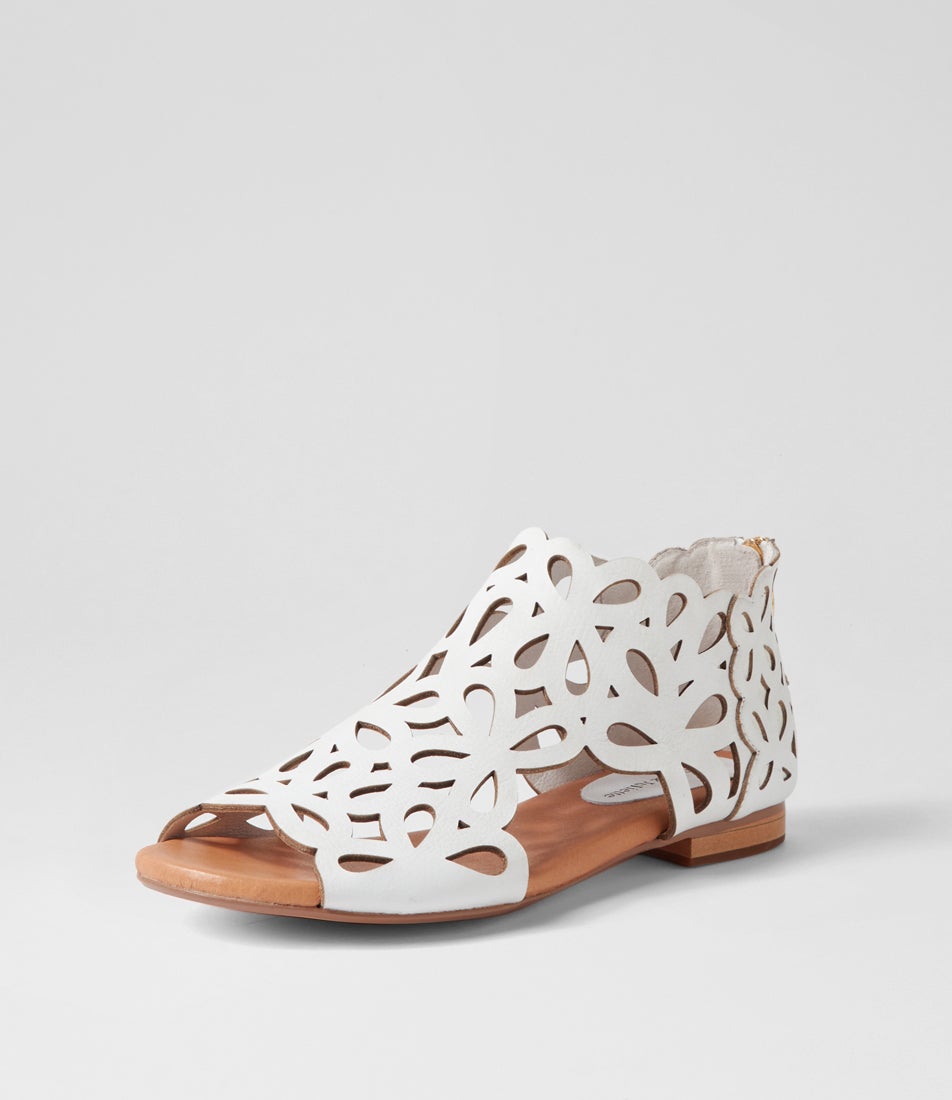 Pietro White Leather Sandals