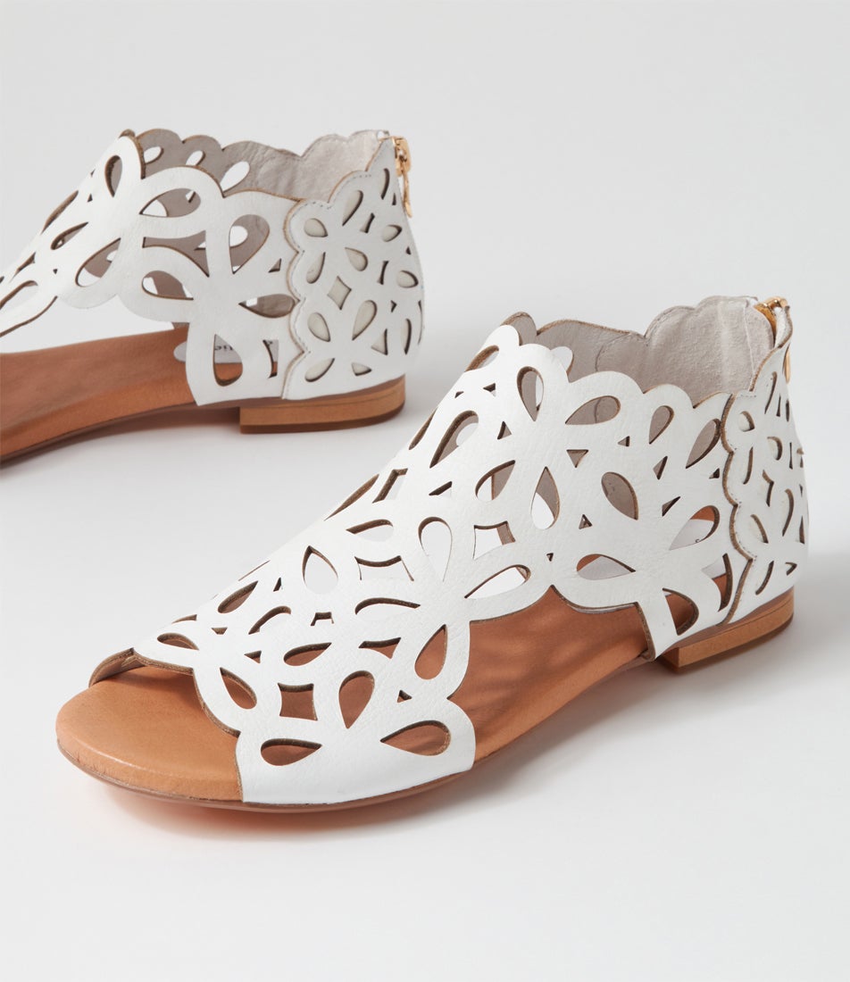 Pietro White Leather Sandals