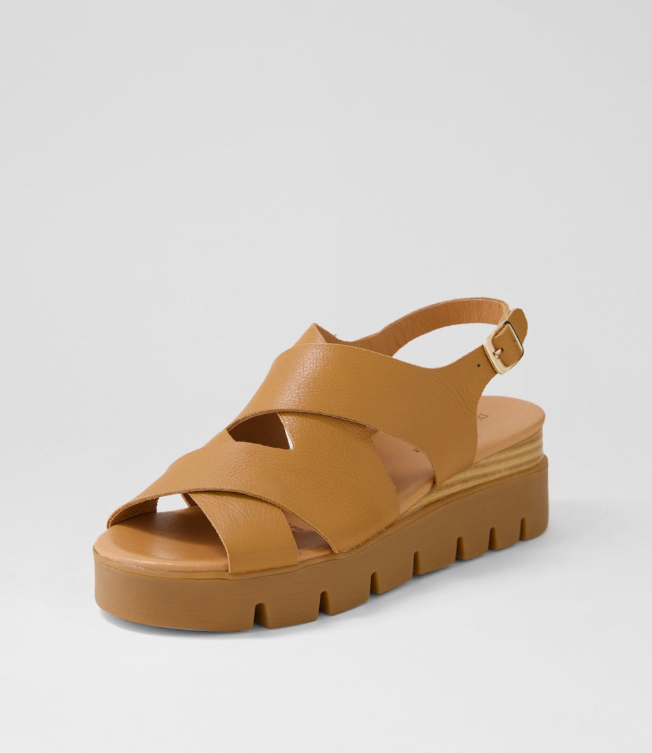 Riku Dark Tan Toffee Leather Sandals