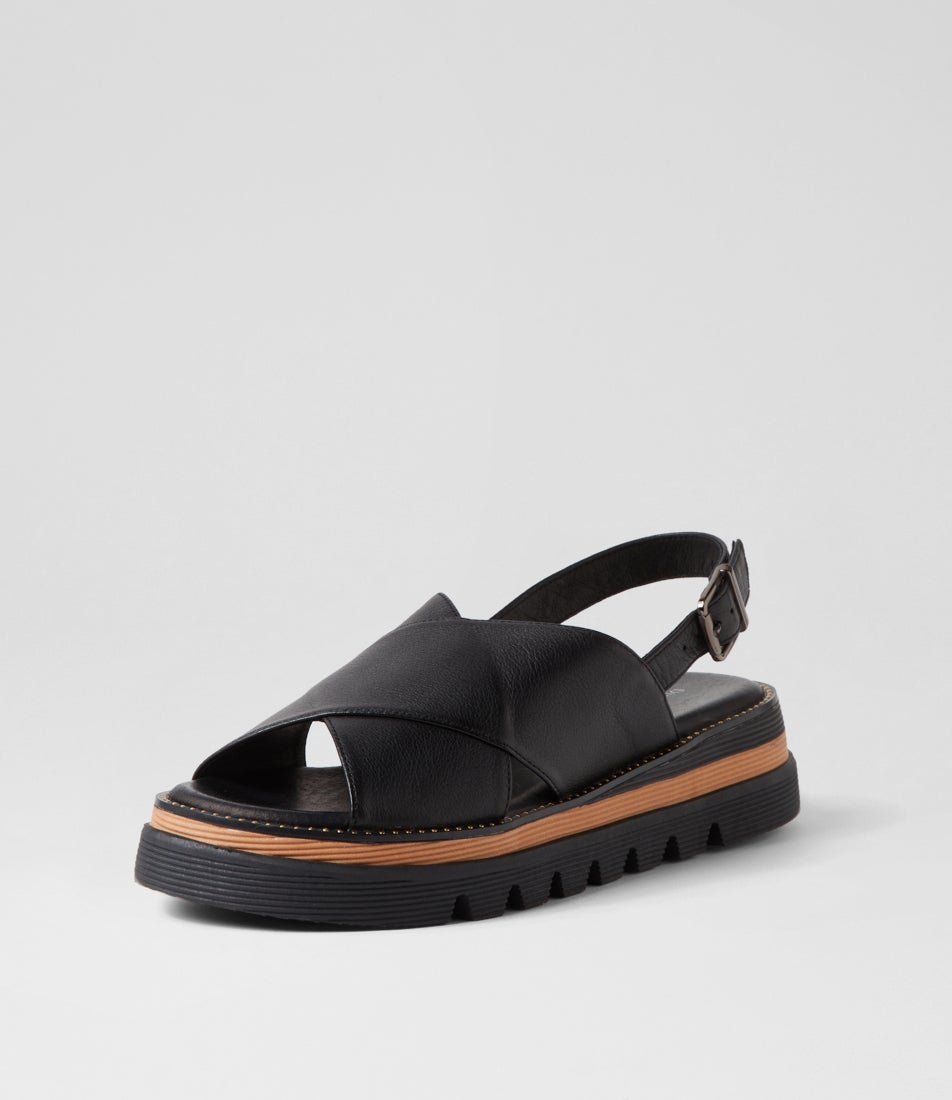 Sasi Black Leather Sandals